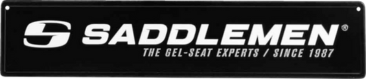 SADDLEMEN Metal Sign - 24" x 5-1/2" - Black/White