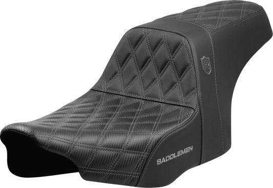 SADDLEMEN Pro Series SDC Performance Grip Seat - Gray Stitching - w/o Backrest - Touring '23.5-'24