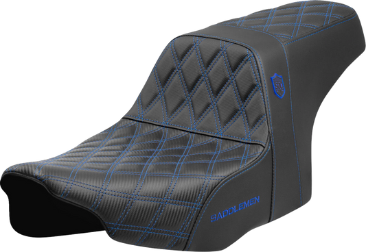 SADDLEMEN Pro Series SDC Performance Grip Seat - Blue Stitching - w/o Backrest - Touring '23.5-'24