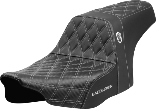 SADDLEMEN Pro Series SDC Performance Grip Seat - Silver Stitching - w/o Backrest - Touring '23.5-'24