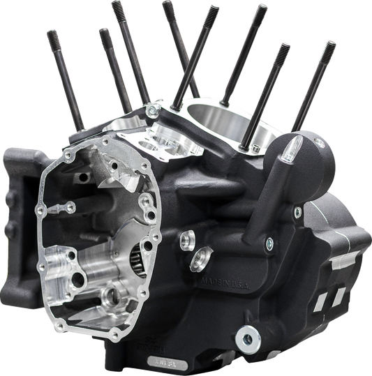 S&S CYCLE Crankcase - MK-Series "B" - Black - M8 Softail 18-'24