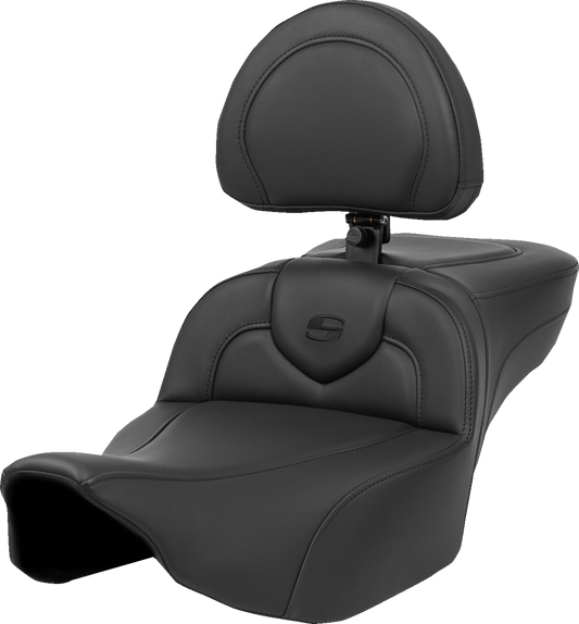 SADDLEMEN Heated RoadSofa™ Seat - Extended Reach - Smooth - w/ Backrest - Touring ’23.5-‘24