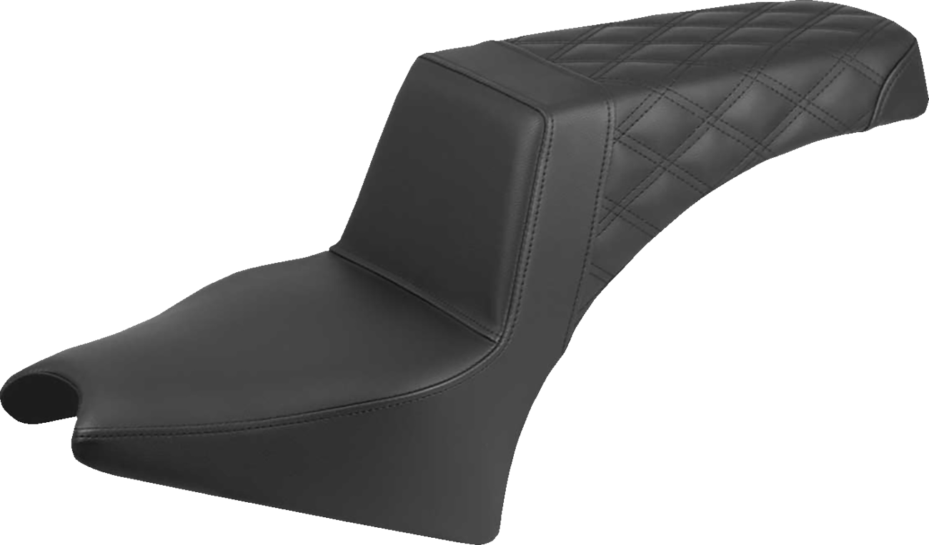 SADDLEMEN Step-Up Seat - Rear Lattice Stitch - Black - Indian Scout '25