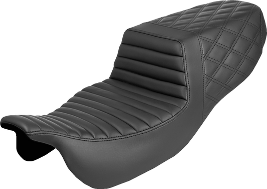 SADDLEMEN Step-Up Seat - Front Tuck-n-Roll/Rear Lattice Stitch - '15-'25 RG3, Freewheeler
