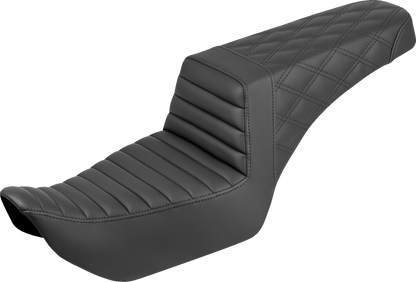 SADDLEMEN Step-Up Seat - Front Tuck-n-Roll/Rear Lattice Stitch - Nightster '22-'25