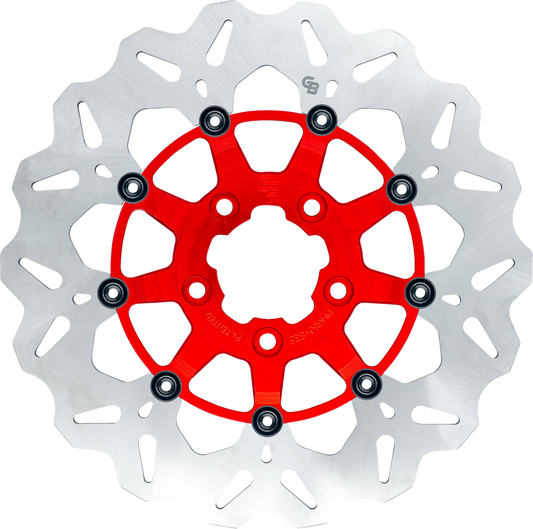 GBRAKES Wave® Two Piece (Floating) Brake Rotor - Rear - Red