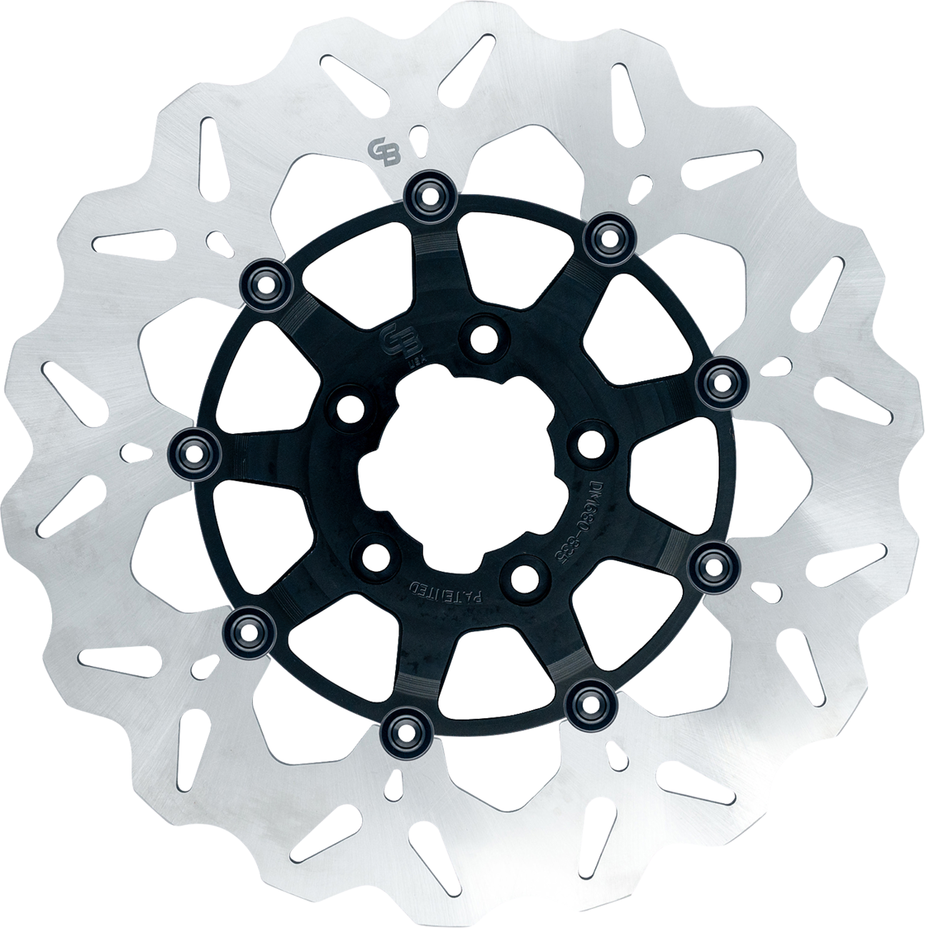 GBRAKES Oversize Wave® Two Piece (Floating) Brake Rotor - Front - Black - 320 mm / 12-5/8"