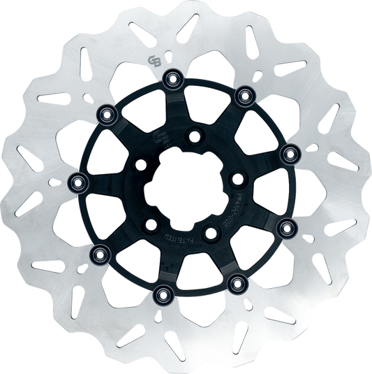 GBRAKES Oversize Wave® Two Piece (Floating) Brake Rotor - Front - Black - 320 mm / 12-5/8"