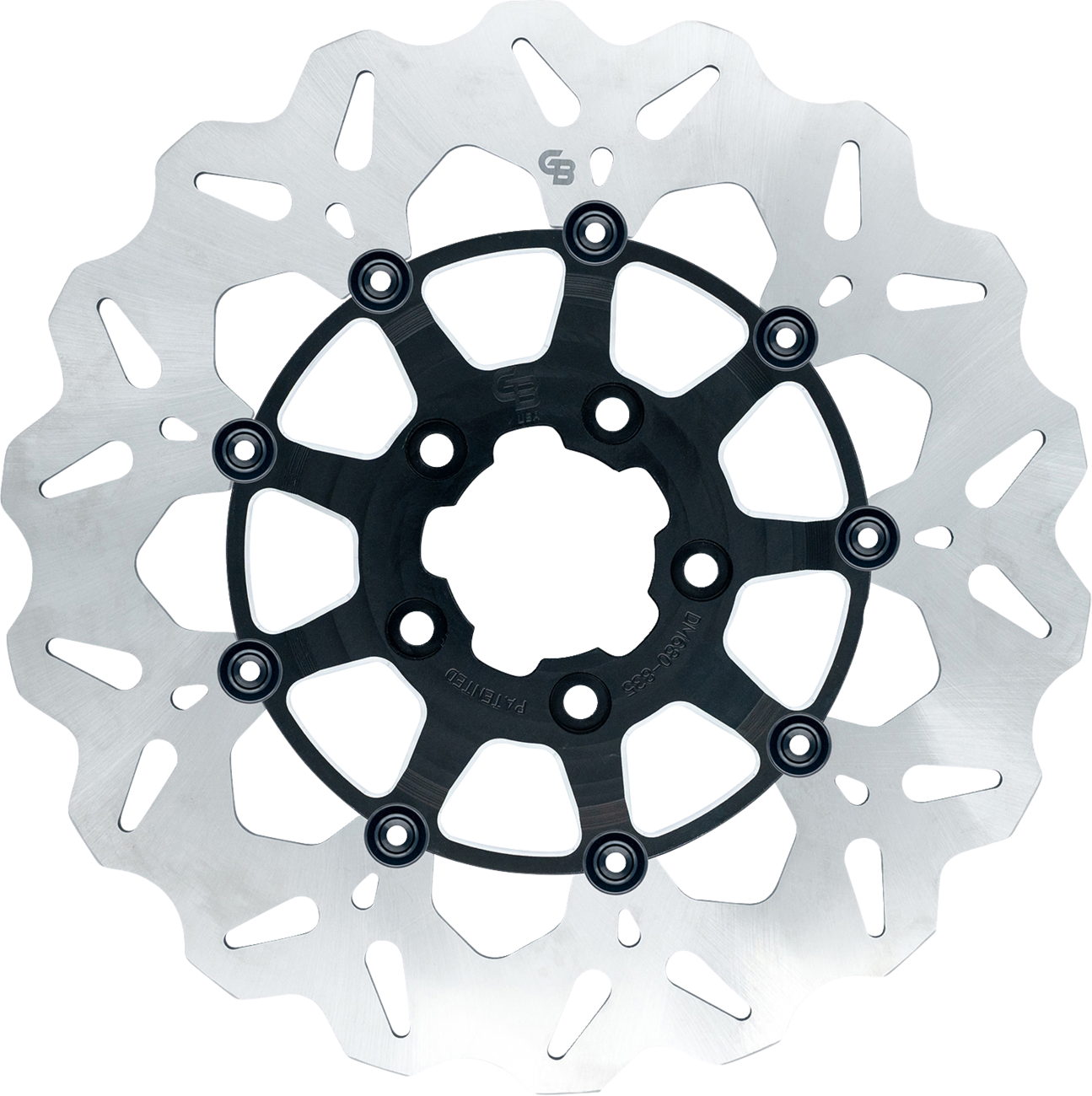 GBRAKES Oversize Wave® Two Piece (Floating) Brake Rotor - Front - Machined Black - 330 mm / 13"