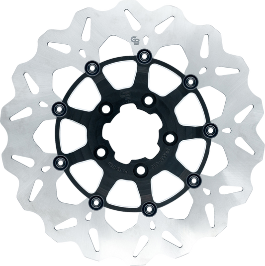 GBRAKES Oversize Wave® Two Piece (Floating) Brake Rotor - Front - Machined Black - 330 mm / 13"
