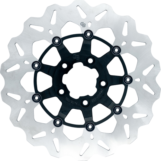 GBRAKES Wave® Two Piece (Floating) Brake Rotor - Rear - Black