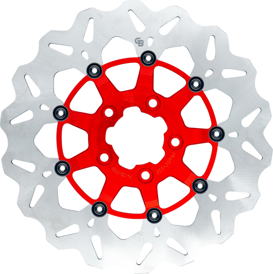 GBRAKES Wave® Two Piece (Floating) Brake Rotor - Rear - Red