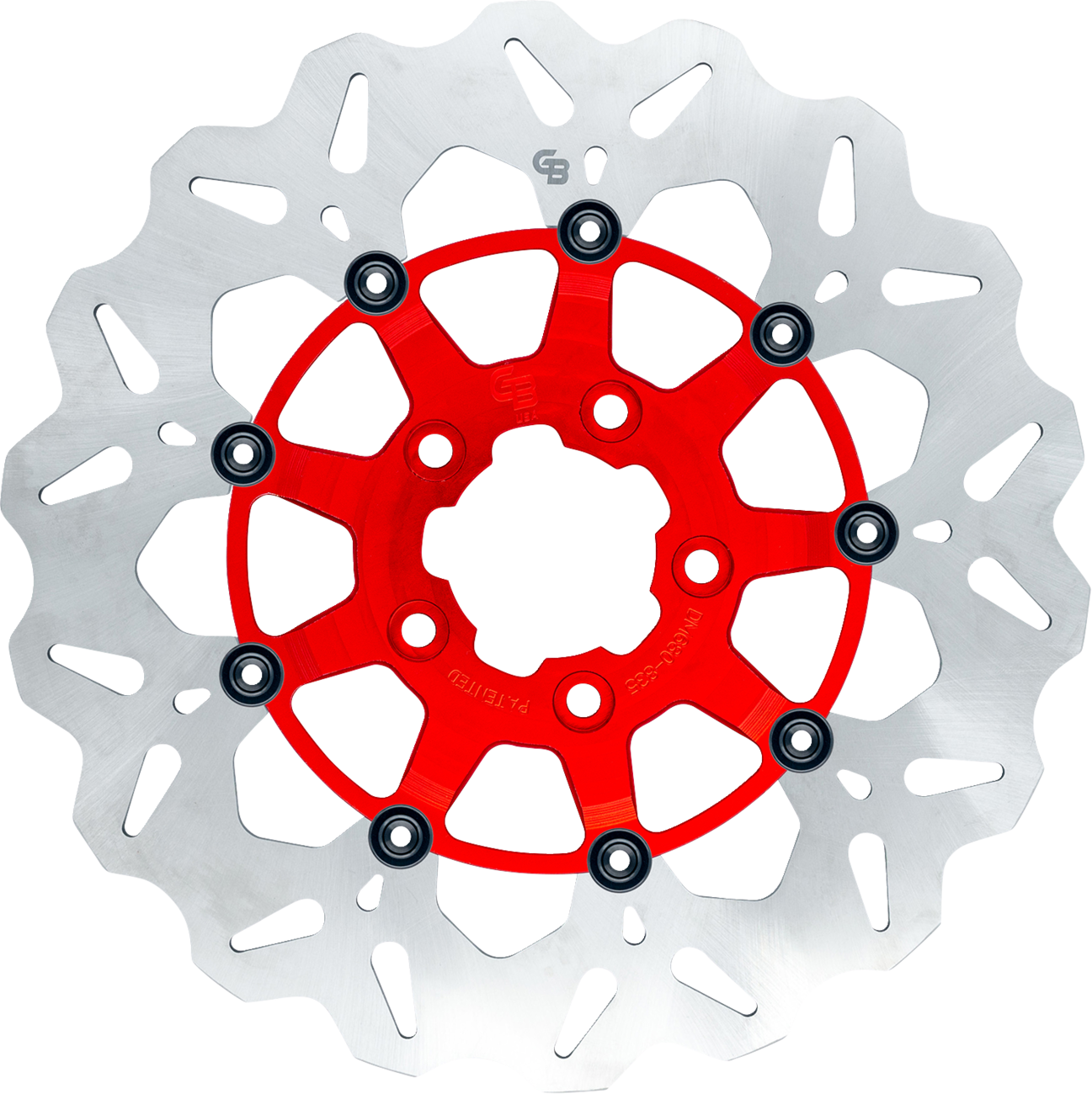 GBRAKES Oversize Wave® Two Piece (Floating) Brake Rotor - Front - Red  - 318 mm / 12-1/2"