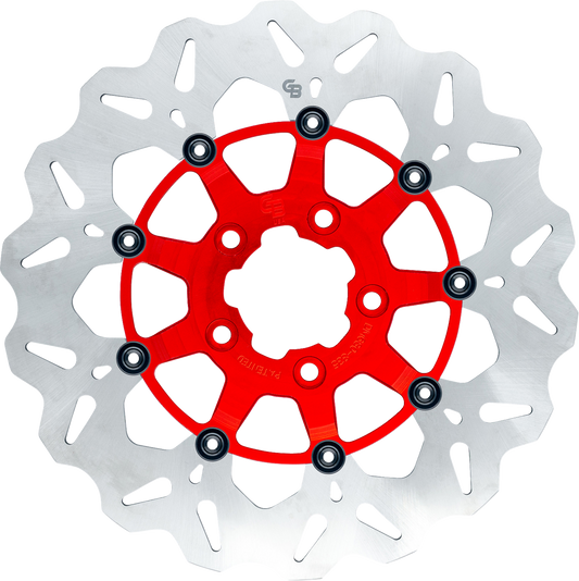 GBRAKES Oversize Wave® Two Piece (Floating) Brake Rotor - Front - Red  - 318 mm / 12-1/2"