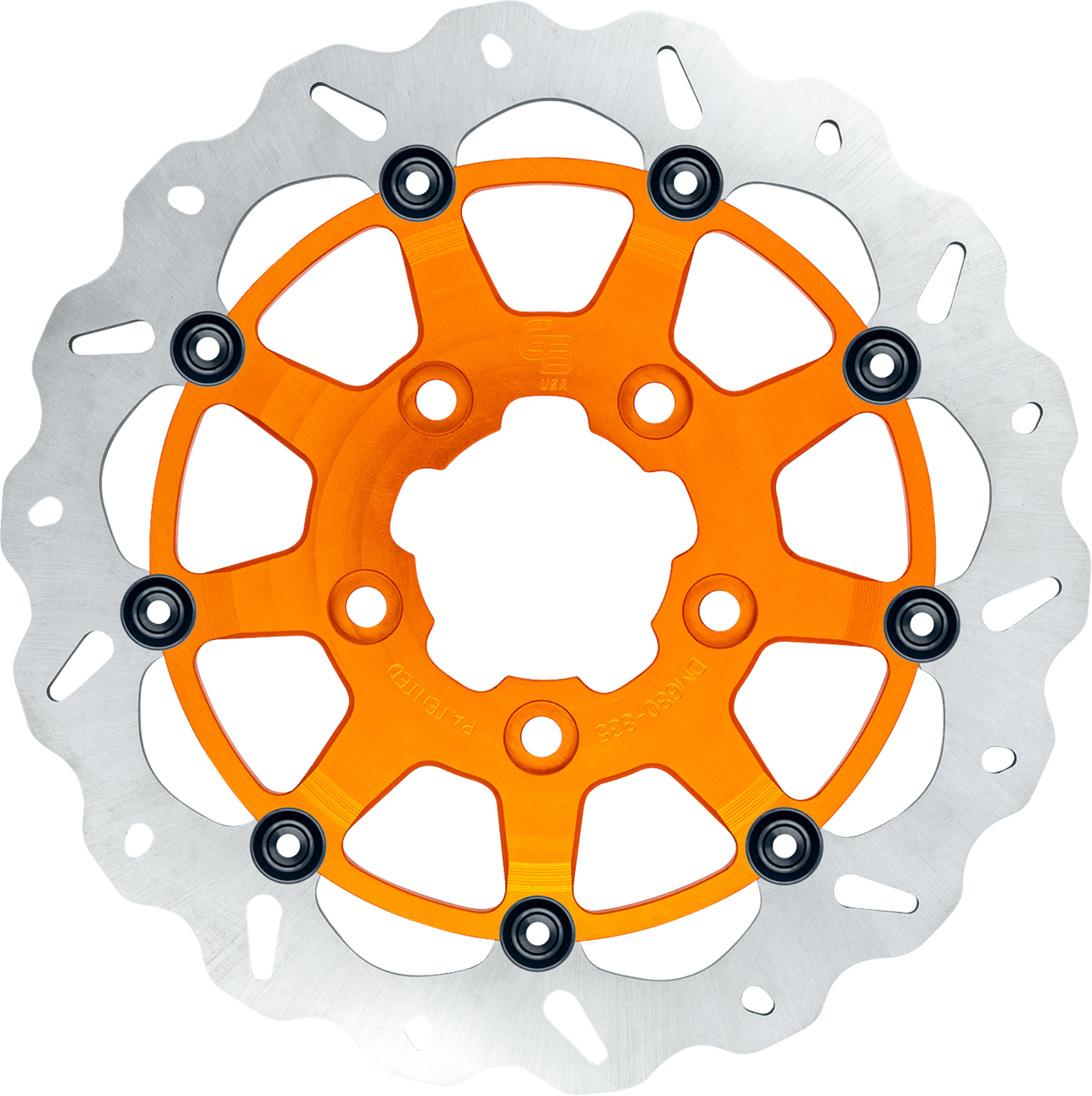 GBRAKES Oversize Wave® Brake Rotor - Narrow Band - Orange - Front - 330 mm / 13"
