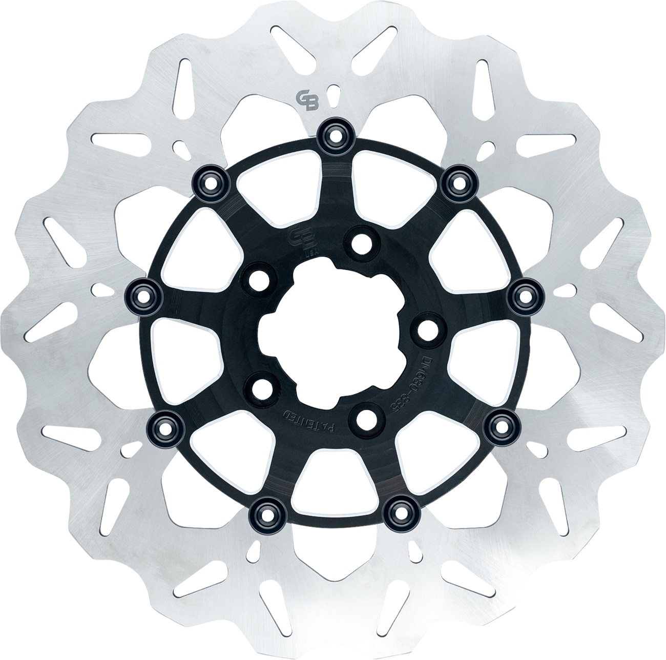 GBRAKES Oversize Wave® Two Piece (Floating) Brake Rotor - Front - Machined Black - 292 mm / 11-1/2"