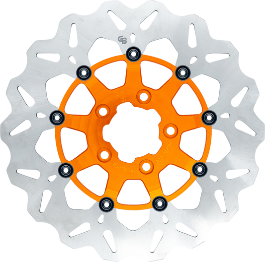 GBRAKES Wave® Two Piece (Floating) Brake Rotor - Rear - Orange