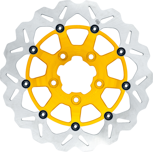 GBRAKES Oversize Wave® Two Piece (Floating) Brake Rotor - Front - Gold -  - 330 mm / 13"