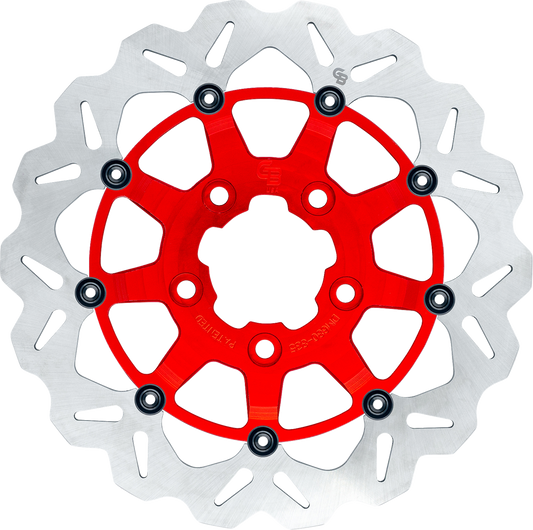 GBRAKES Oversize Wave® Two Piece (Floating) Brake Rotor - Front - Red - 330 mm / 13"