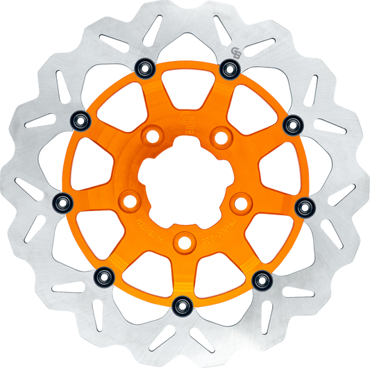 GBRAKES Oversize Wave® Two Piece (Floating) Brake Rotor - Narrow Band - Front - Orange - 330 mm / 13"