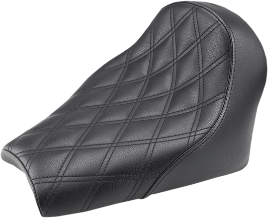 SADDLEMEN Seat - Renegade Solo - Lattice Stitched - Black - '18-'19 Indian Scout Bobber