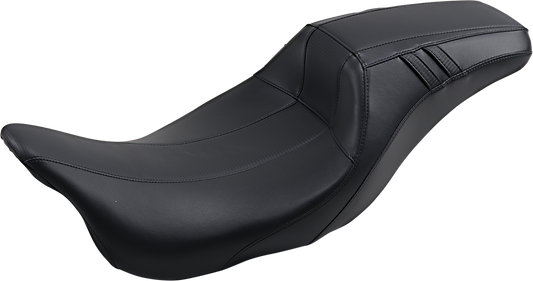 LE PERA Outcast Daddy Long Legs Seat - Full-Length - w/o Backrest - Carbon Fiber Inlay - Black - Touring '08-'23