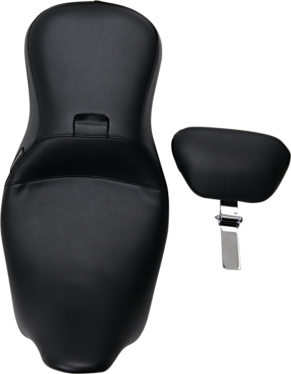 LE PERA Outcast Seat - 2-Up - With Backrest - Smooth - Black - Touring '08-'23