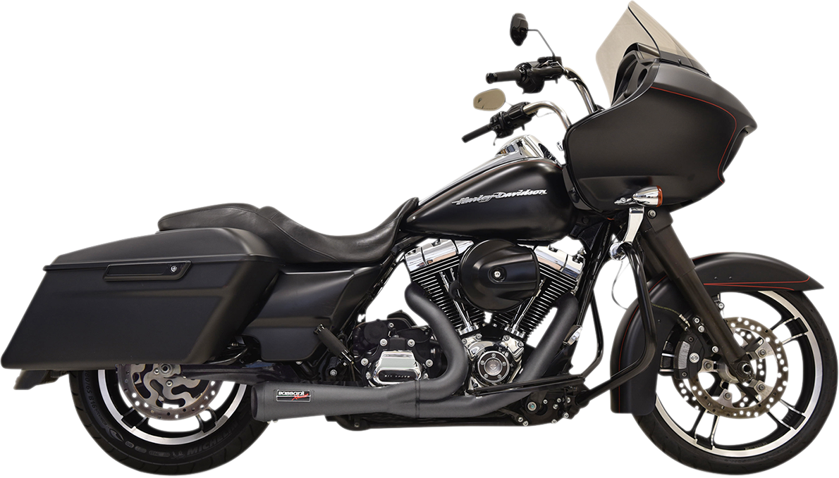 BASSANI XHAUST 2:1 Short Exhaust - Black - 1995-2016 TOURING MODELS