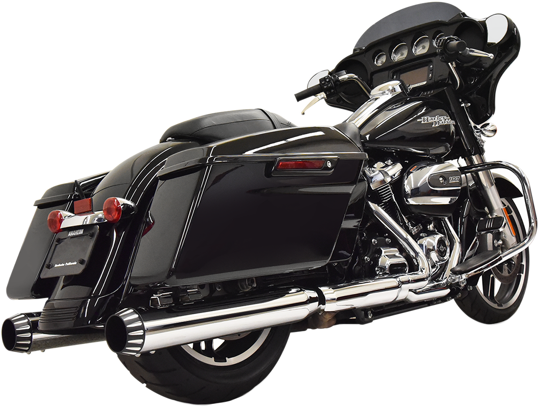 BASSANI XHAUST 4" QNT Mufflers - Chrome - '17-'20 TOURING MODELS