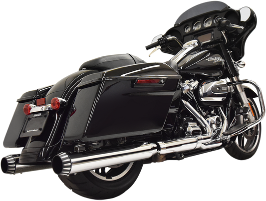 BASSANI XHAUST 4" QNT Mufflers - Chrome - '17-'20 TOURING MODELS