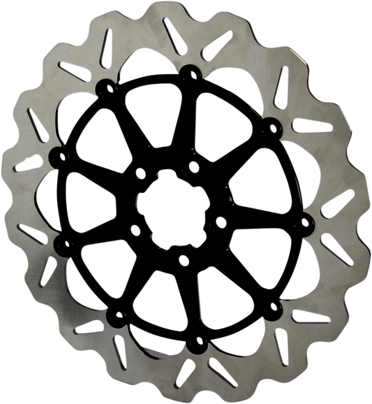 GBRAKES Oversize Wave® Two Piece (Floating) Brake Rotor - Front - Black - 318 mm / 12-1/2"