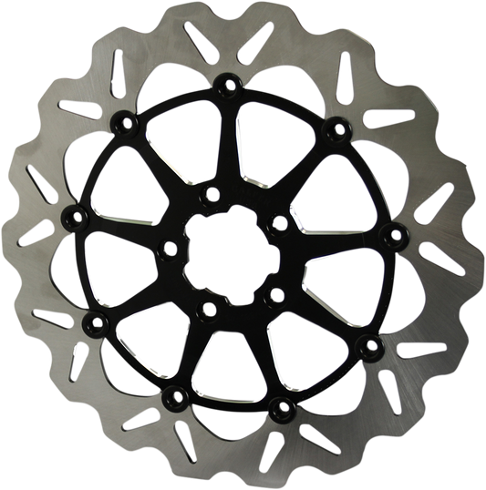 GBRAKES Oversize Wave® Two Piece (Floating)Brake Rotor - Front - Machined Black - 318 mm / 12-1/2"