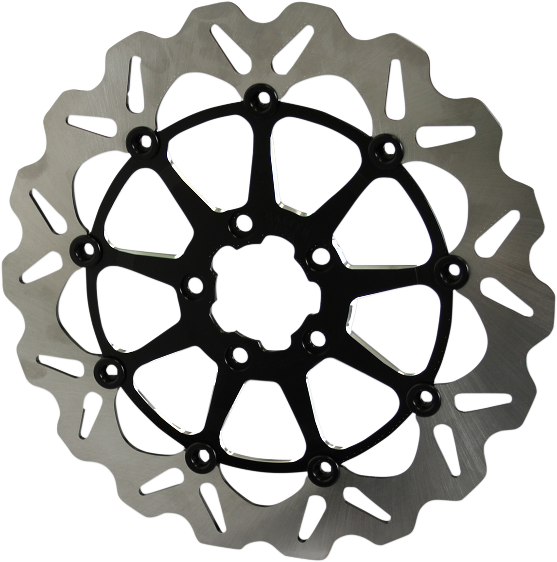 GBRAKES Oversize Wave® Two Piece (Floating) Brake Rotor - Front - Machined Black - 330 mm / 13"