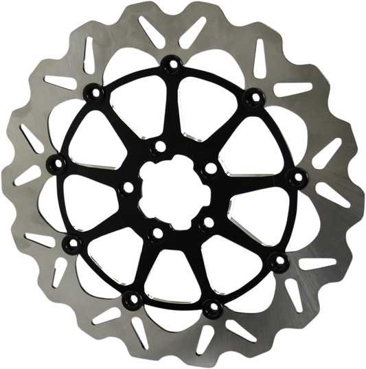 GBRAKES Oversize Wave® Two Piece (Floating) Brake Rotor - Front - Machined Black - 330 mm / 13"