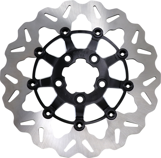 GBRAKES Wave® Two Piece (Floating) Brake Rotor - Rear - Black Carrier