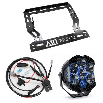 A10 Moto Indian Challenger Baja Designs LP6 Light Bracket Combo Kit