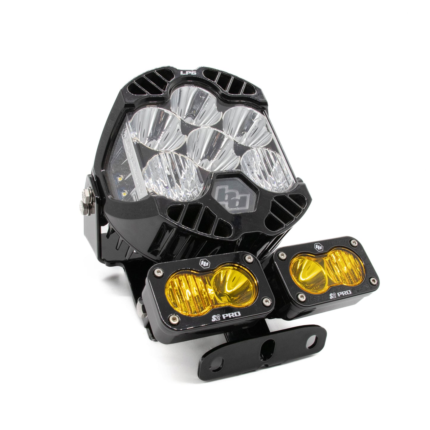 A10 Moto 3.5" Universal "Naked" LP6 Mount with Dual S2's Combo Kit Fits Low Rider S and Dynas
