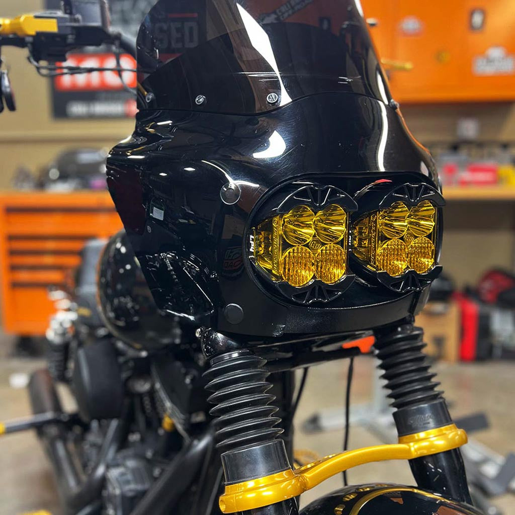 A10 Moto 08-17 Dyna Fat Bob DUAL LP4 Lighting Combo Kit For Memphis Shades 7401