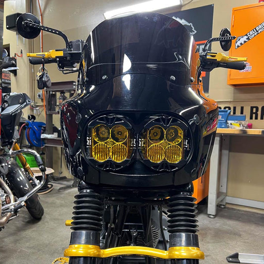 A10 Moto 08-17 Dyna Fat Bob DUAL LP4 Lighting Combo Kit For Memphis Shades 7401