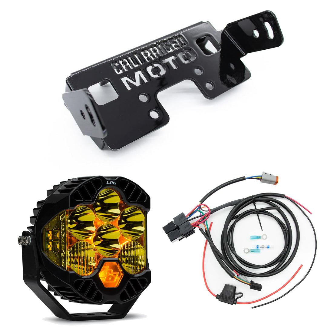 A10 Moto 3.5" Universal Mount Naked Baja Designs LP6 (Combo Kit) Fits Low Rider S, Dynas, Softails