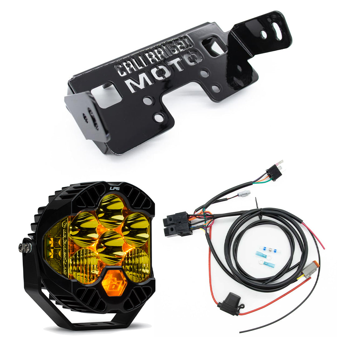 A10 Moto 3.5" Universal Mount Naked Baja Designs LP6 (Combo Kit) Fits Low Rider S, Dynas, Softails