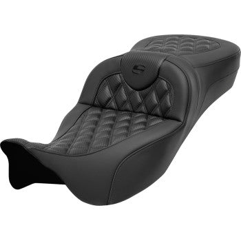 SADDLEMEN Roadsofa™ Extended Reach Seat - without Backrest - Lattice Stitch - Carbon Fiber - FL '08-'24