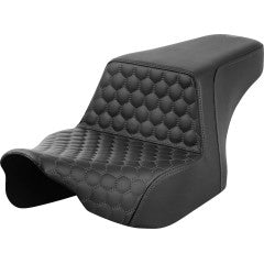 SADDLEMEN Step-Up Seat - Front Honeycomb - Gray Stitching - Touring '23.5-'25