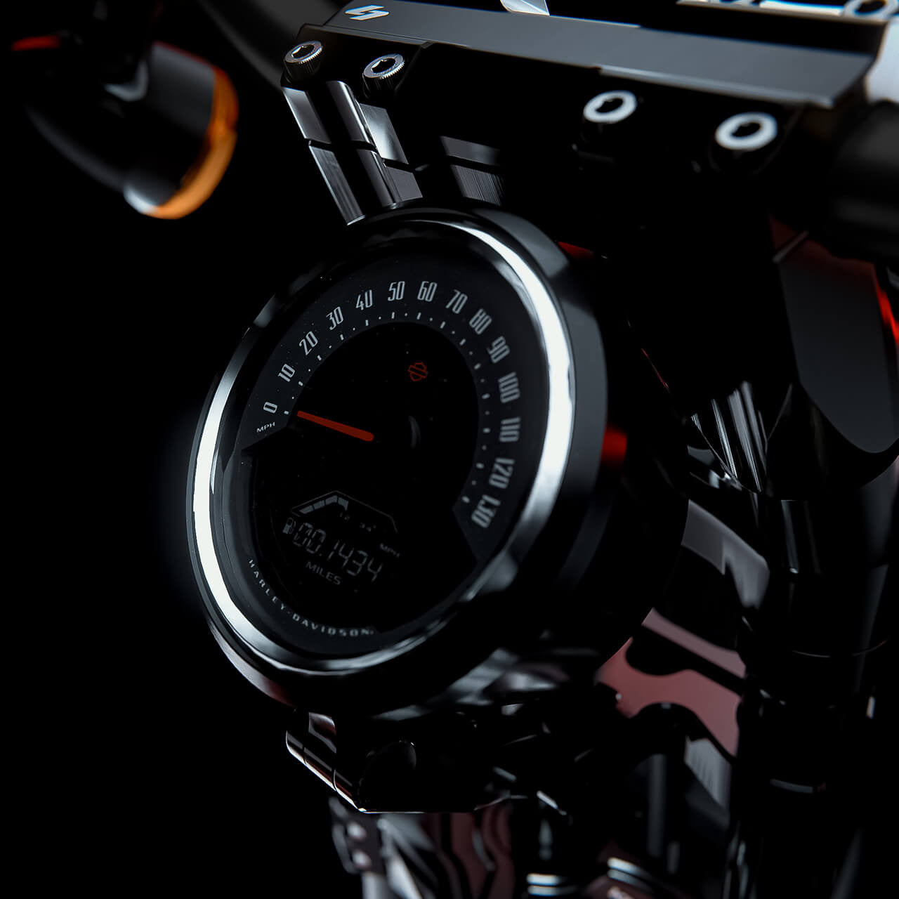 KRAUS MOTO S1 Gauge Bucket - OEM Harley Gauge - Black Anodized
