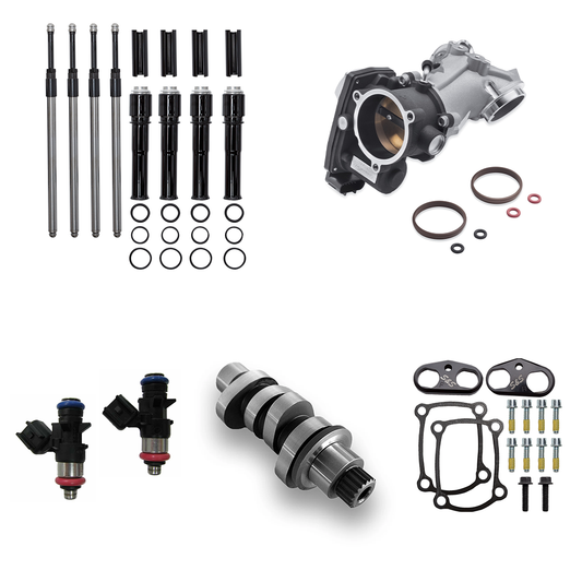 Harley Davidson Performance Kit Black Pushrod Covers 64mm Aluminum Intake with MC8-23XE Cam 2023 Gen1 M8 114CI 117CI