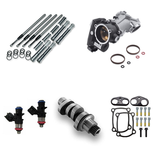 Harley Davidson Performance Kit Chrome Pushrod Covers 64mm Aluminum Intake with MC8-23XE Cam 2023 Gen1 M8 114CI 117CI