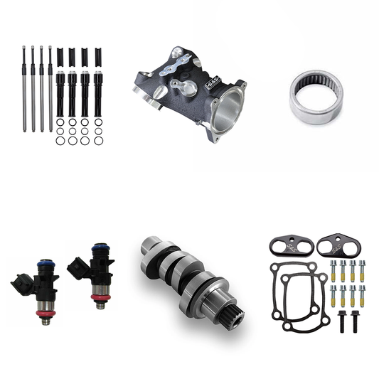 Harley Davidson Performance Kit Black Pushrod Covers 55mm Ported Intake with MC8-23XE Cam & Cam Bearing 2017-2022 Gen1 M8 114CI 117CI