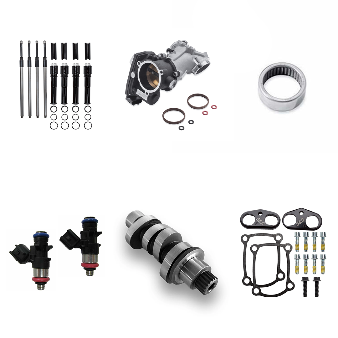 Harley Davidson Performance Kit Black Pushrod Covers 64mm Aluminum Intake with MC8-23XE Cam & Cam Bearing 2017-2022 Gen1 M8 Bagger 114CI 117CI