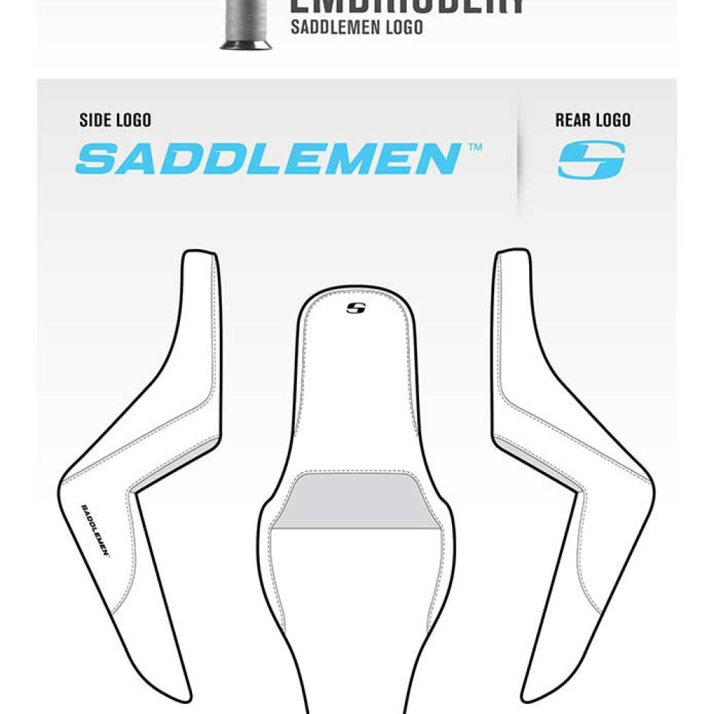 SADDLEMEN Step-Up Seat - Full Lattice Stitch - Black - Dyna '96-'03