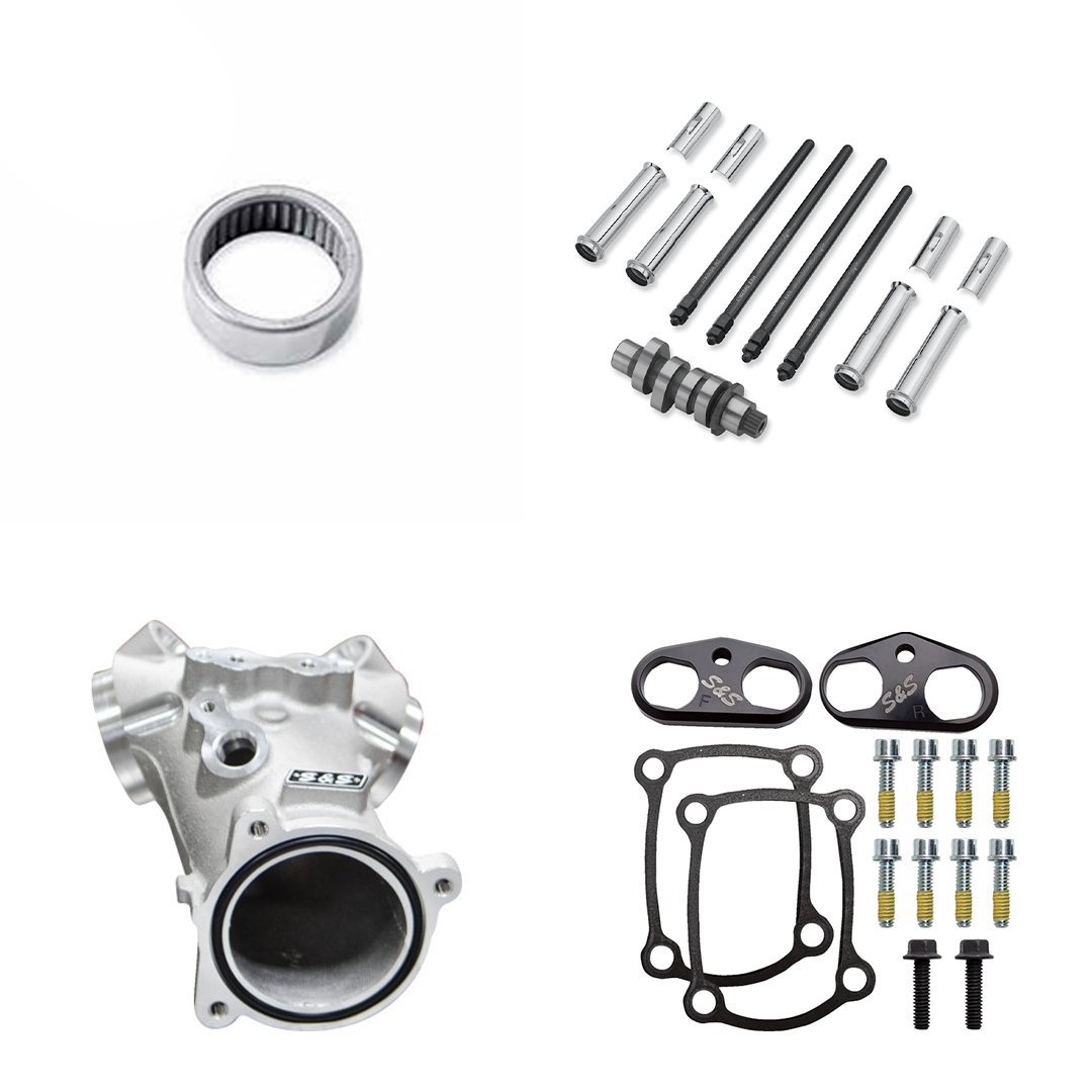 Harley Davidson Performance Kit Chrome Pushrod Covers 55mm Aluminum Intake with SE 462 Cam & Cam Bearing 2017-2022 Gen1 M8 107CI
